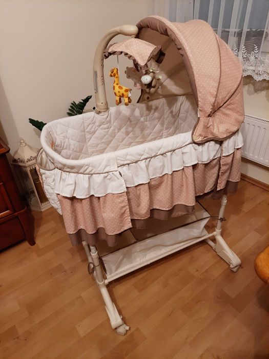 Kolyska na biegunach i kolkach Milly Mally brazowa beżowa