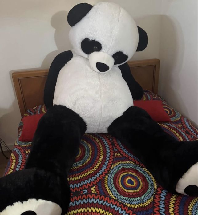 Peluche panda branco e preto