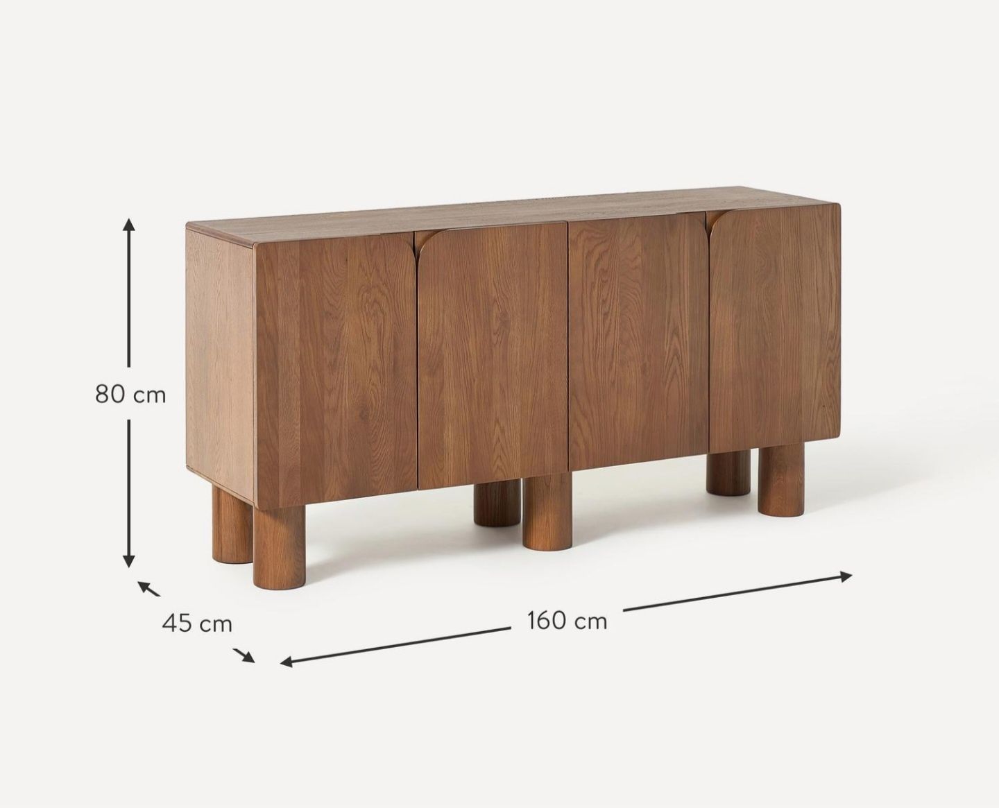Komoda z drewna dębowego Cadi 160x80 Westwing Collection