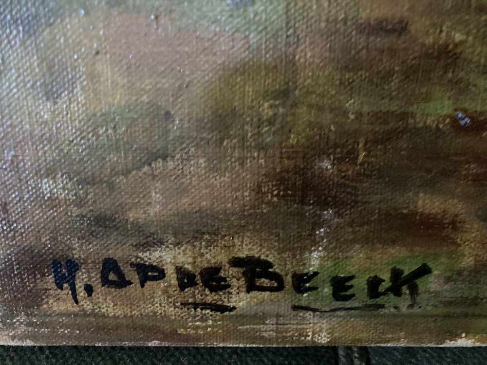 Hubert op de Beeck - pejzaż leśny, obraz olejny na płótnie
