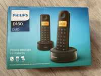 Zestaw 2 nowych telefonów stacjonarnych Philips na gwarancji