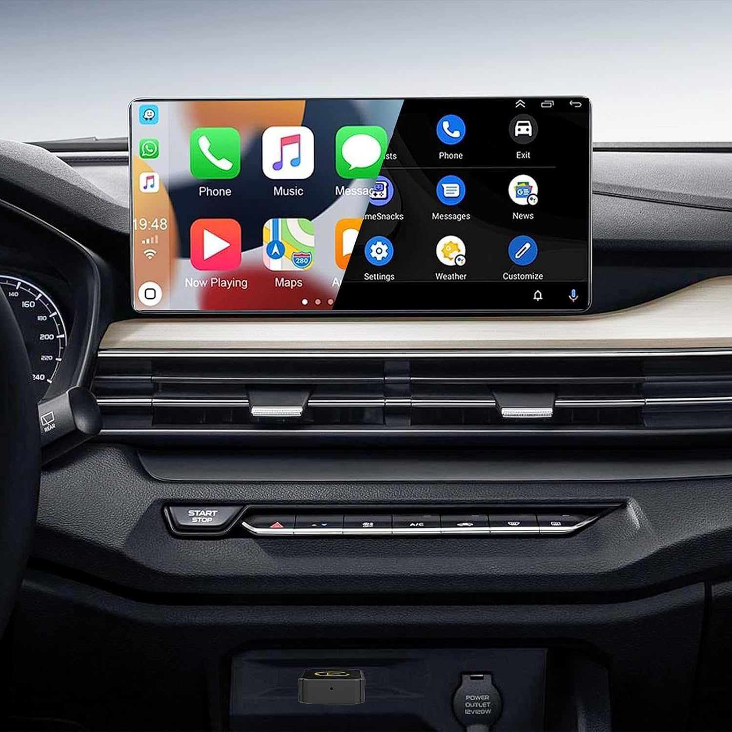 2w1 bezprzewodowy adapter Carplay do Apple iOS Android Auto Smart USB