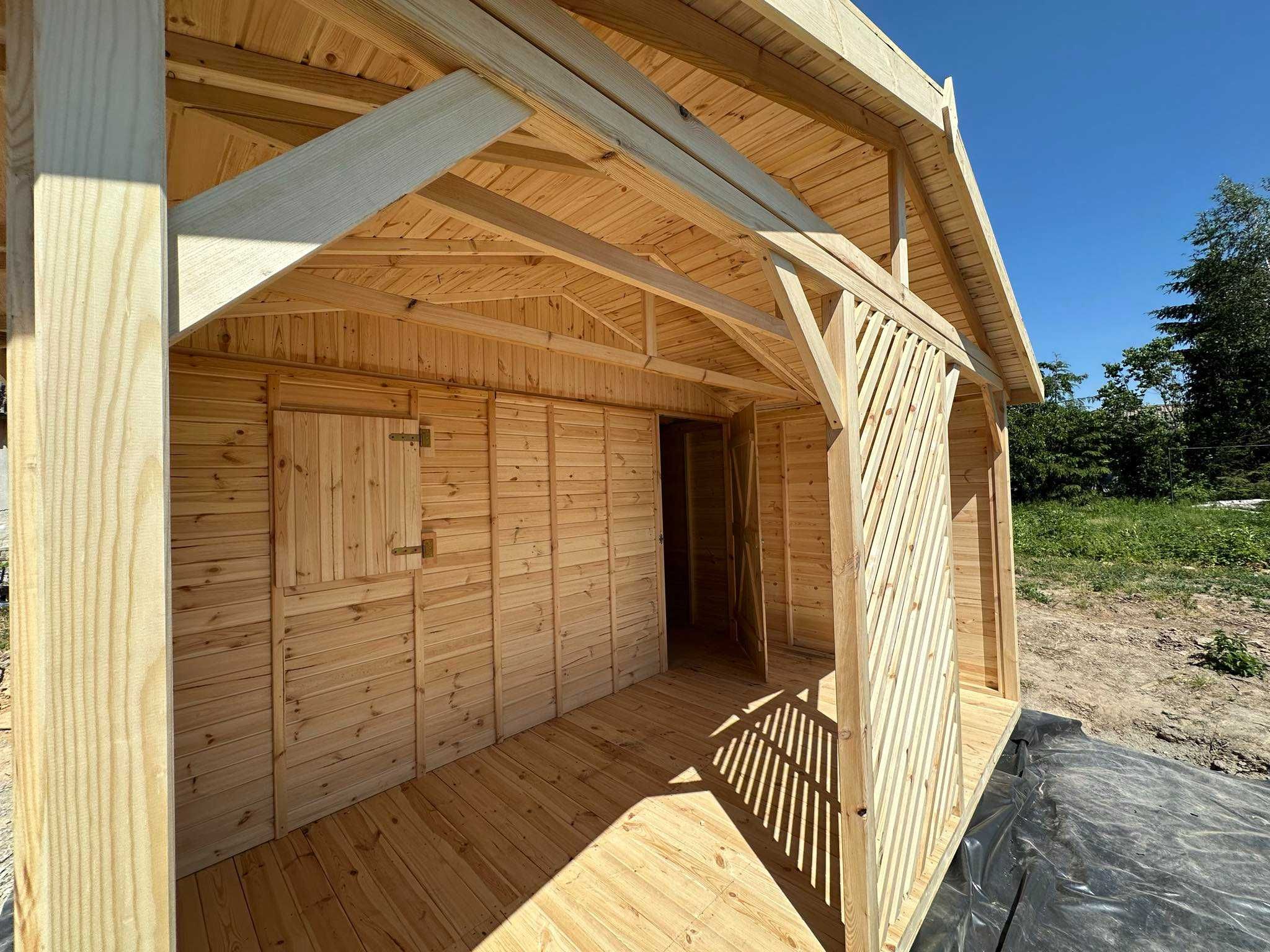 Domek letniskowy drewniany narzędziowy altana ogrodowa na ROD 6x4 m