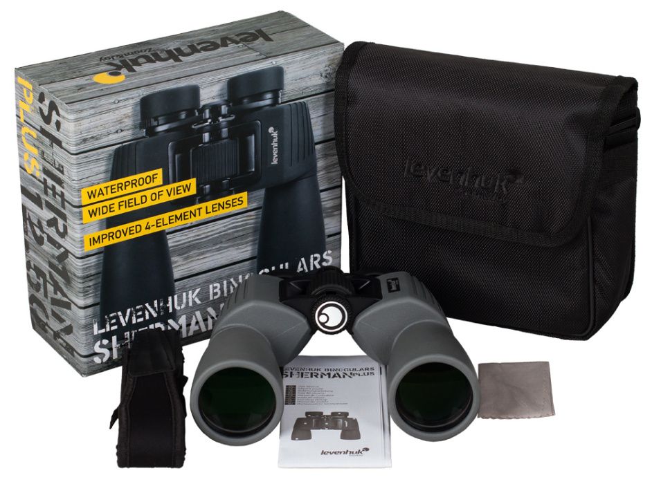 Lornetka Levenhuk Sherman PLUS 12x50 zestaw