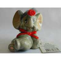 Статуэтка керамика Слоненок с розой и прической