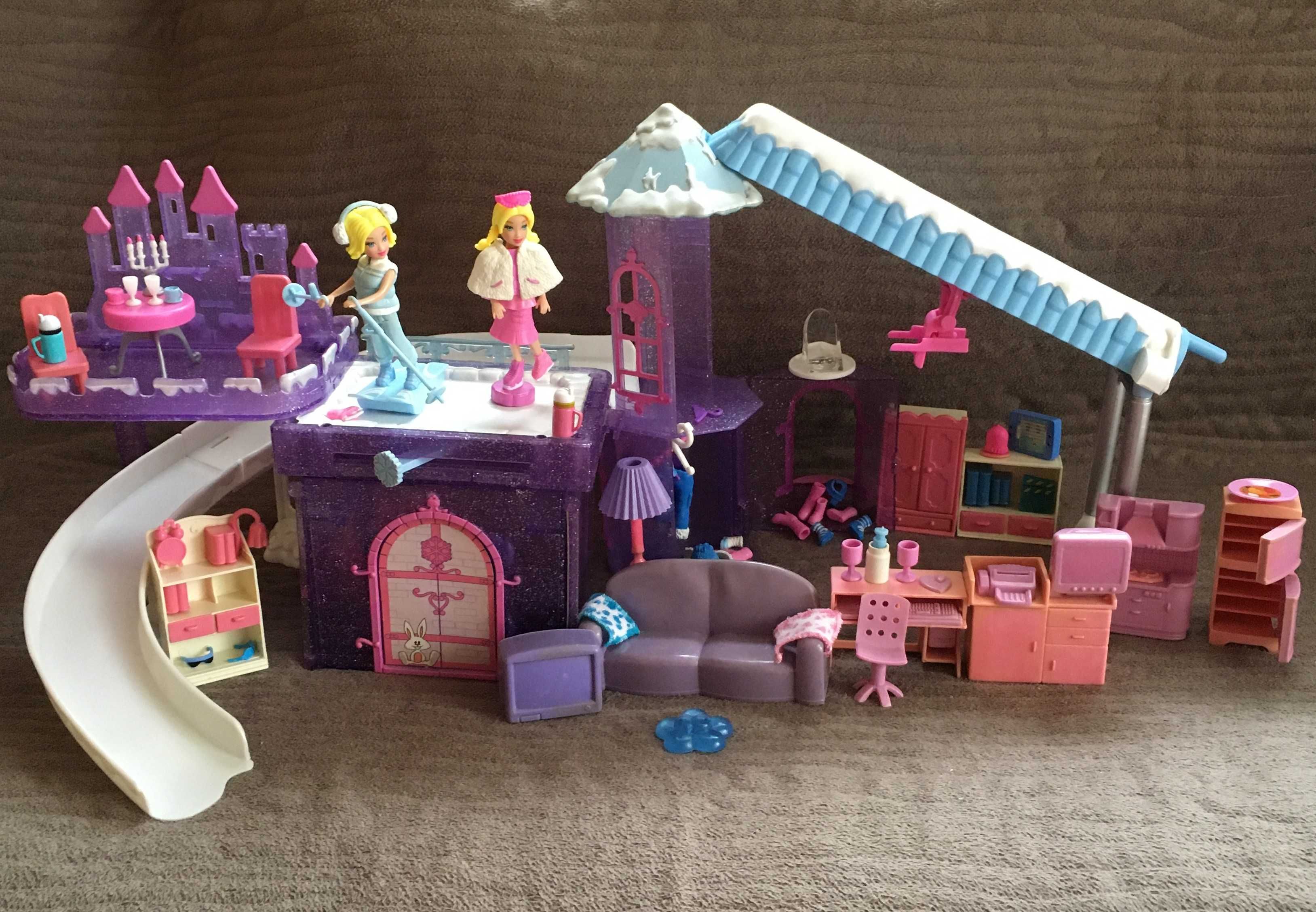 Polly Pocket Zimowe Szaleństwo Zimowy hotel lodowisko lalki dodatki