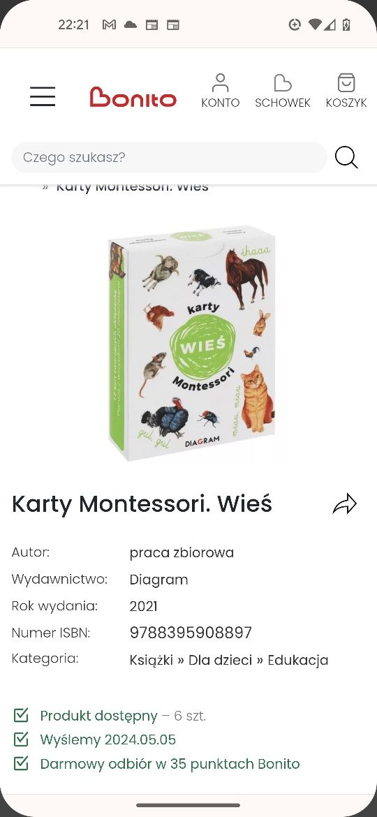 Karty montessori wieś w kółko to samo