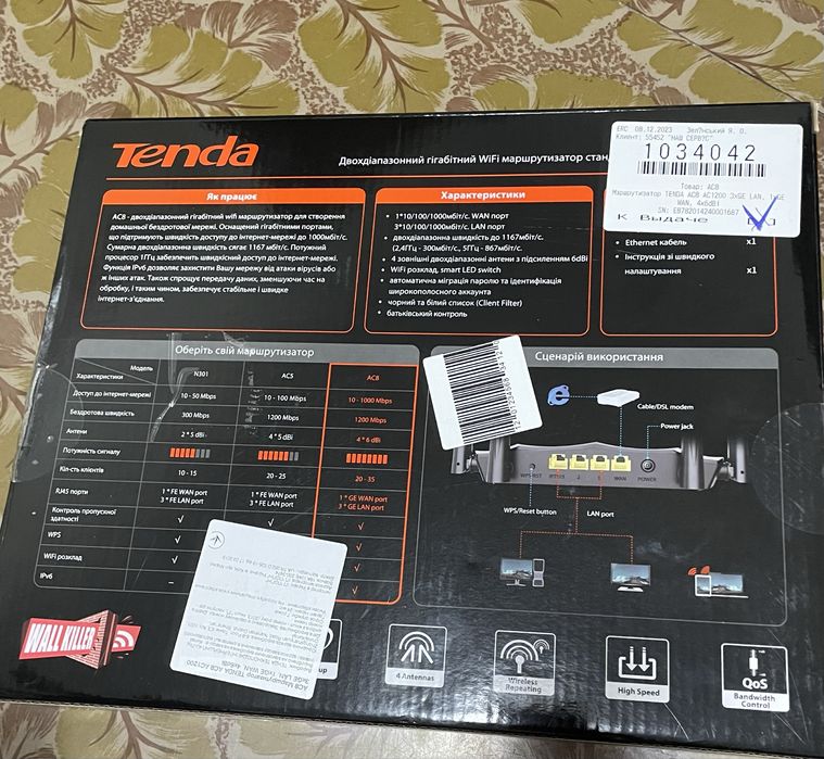 Роутер Tenda AC 1200