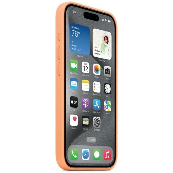 Etui Apple Silicone Case iPhone 15 Pro 6.1" - Pomarańczowy z MagSafe