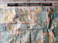 Antigo mapa carta corográfica das ilhas  e Colónias Portuguesas