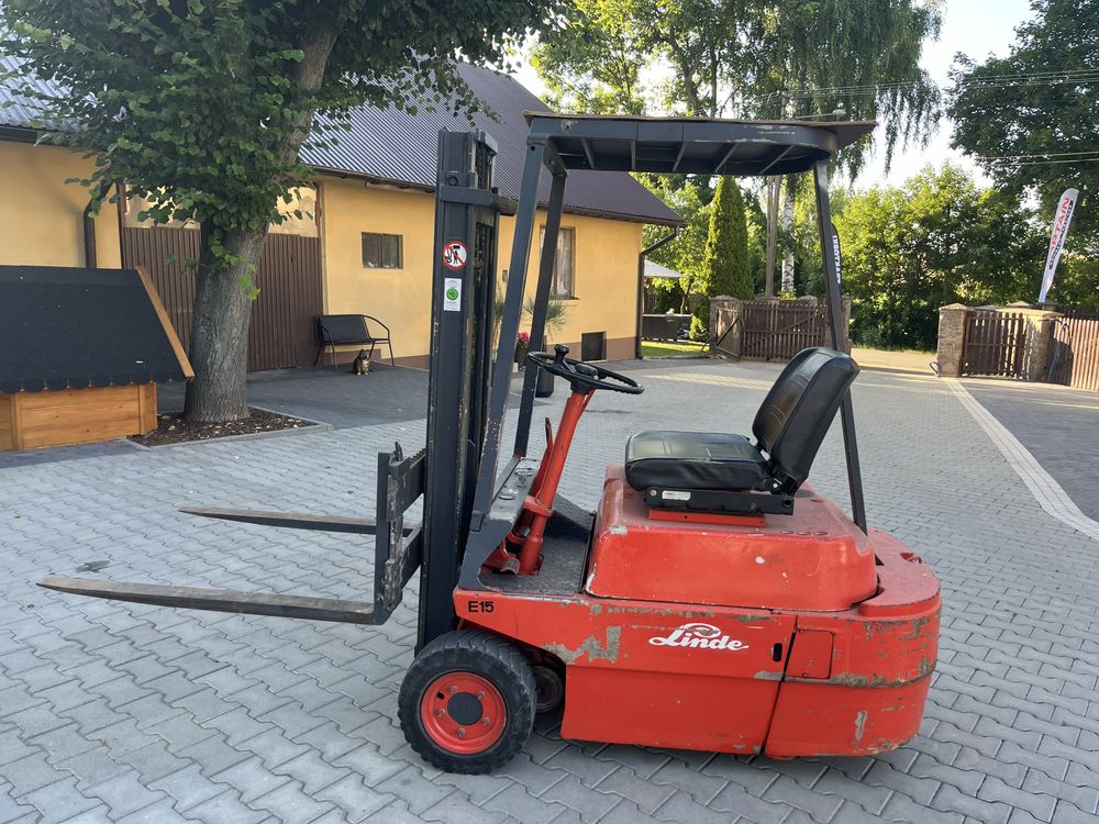 Wozek widlowy elektryczny elektryk linde e15 h 3m 1,5t