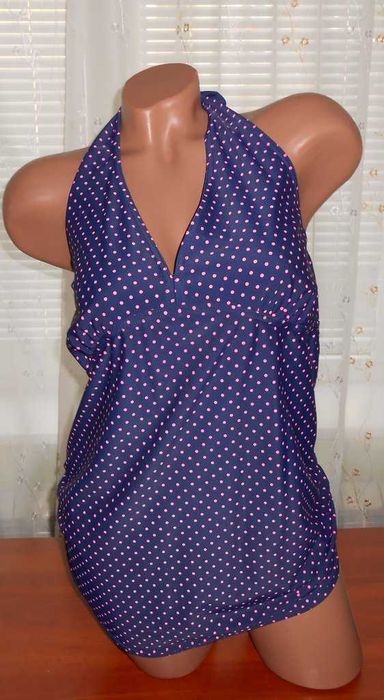 танкіні  48-50 розмір можна  вагітним синій в горошок
