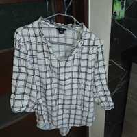 Bluzka koszula  F&F wiskoza i bluzka szara ze wzorem bawełna rozm 40