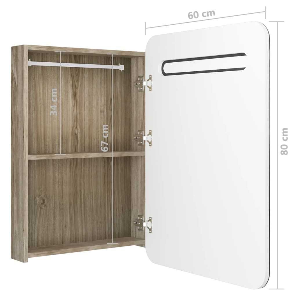 Szafka Łazienkowa Naścienna Wisząca z Lustrem LED vidaXL 60x80 cm LED