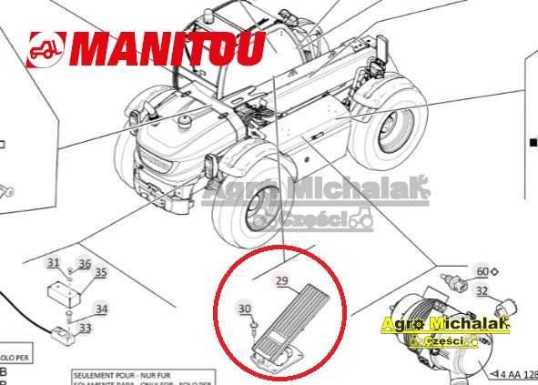 Pedał gazu sensor Manitou 629 compact