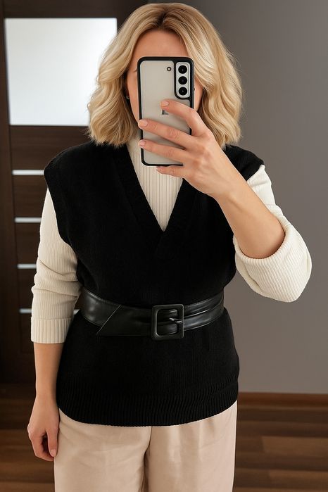 Czarny bezrękawnik Promod M/L