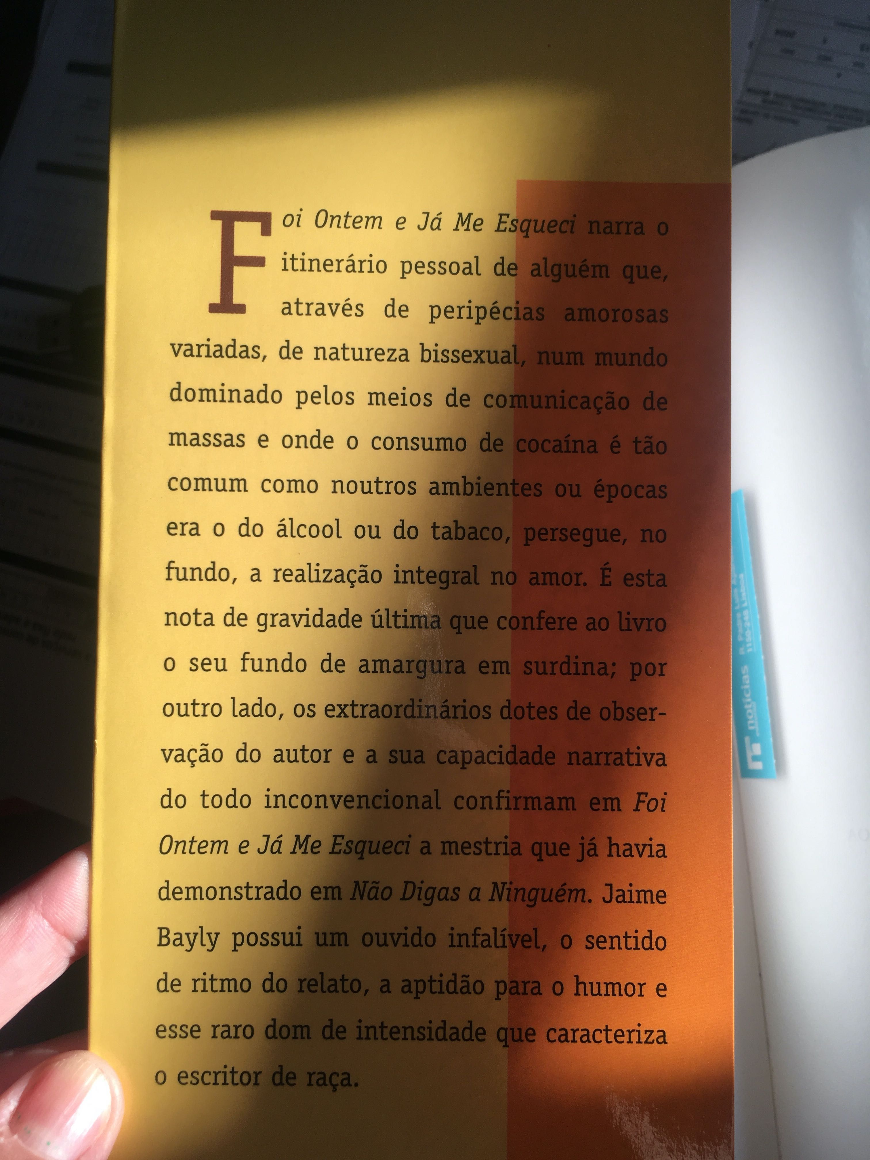 Foi ontem e já me esqueci - Jaime Bayly