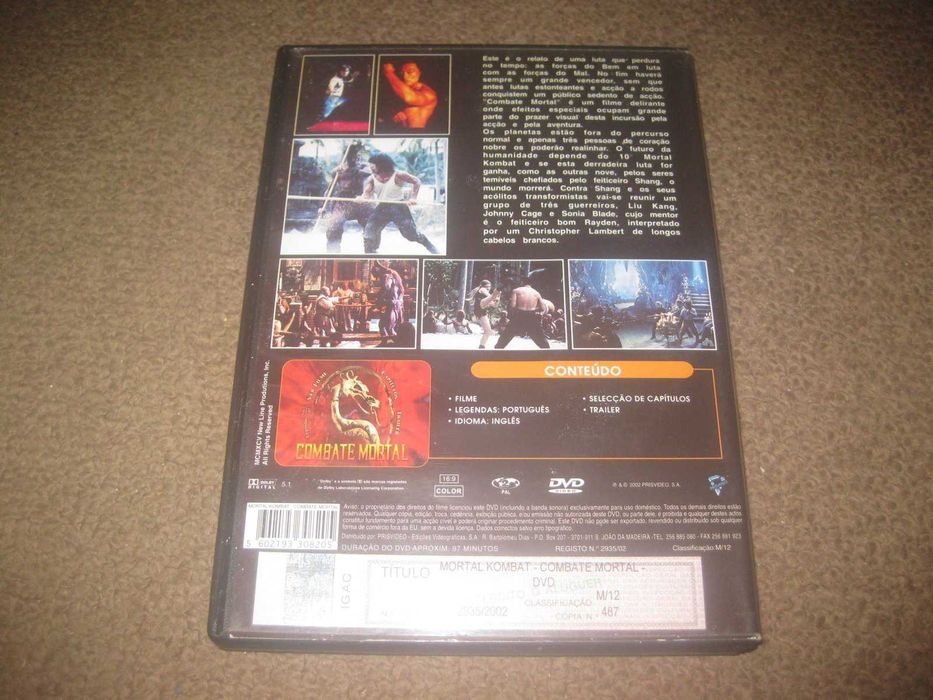 DVD "Mortal Kombat: Combate Mortal" com Christopher Lambert