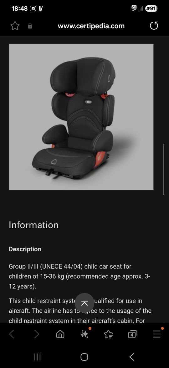 Fotelik Takata Maxi Jak nowy