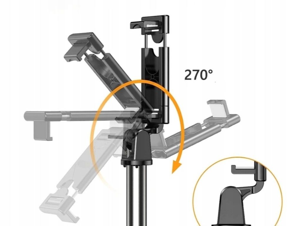 Kijek do selfie stick 3w1 tripod statyw i pilot Bluetooth z uchwytem t