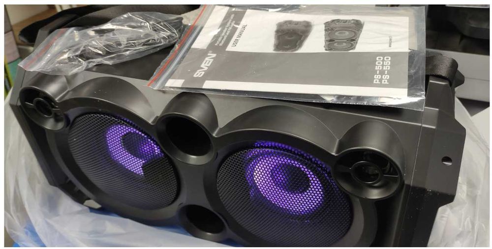 Колонка SVEN PS-550 Black bluetooth,підсвічування,караоке36W гар.12міс