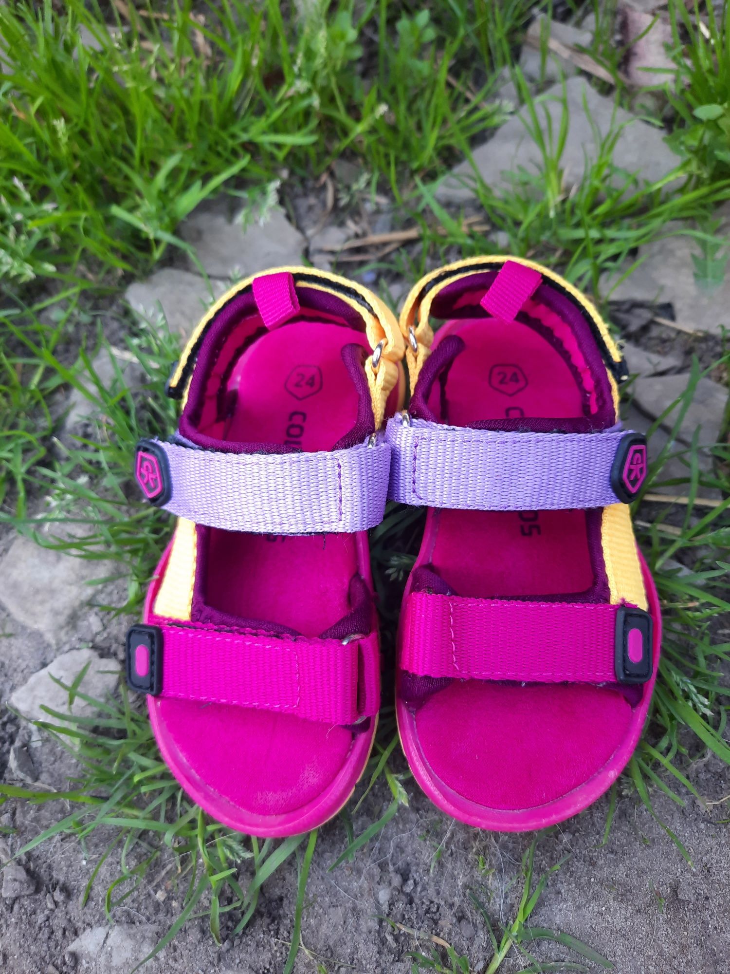 Яркие сандалии на липучках сандали босоножки Color Kids р.24 15.5см