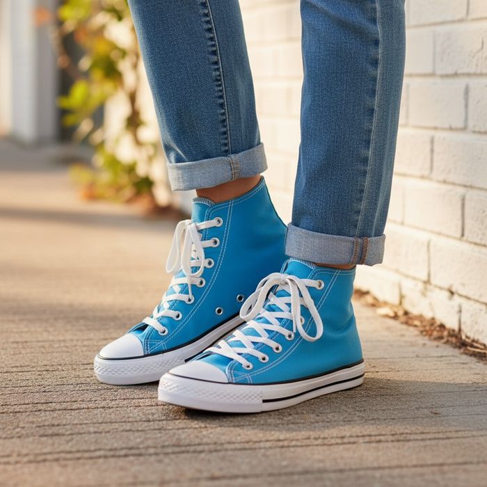 Trampki damskie buty sportowe niebieskie wysokie 6092 rozm. 41