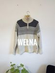 Sweter wełniany skandynawski Jutunneim wełna merino golf na zamek
