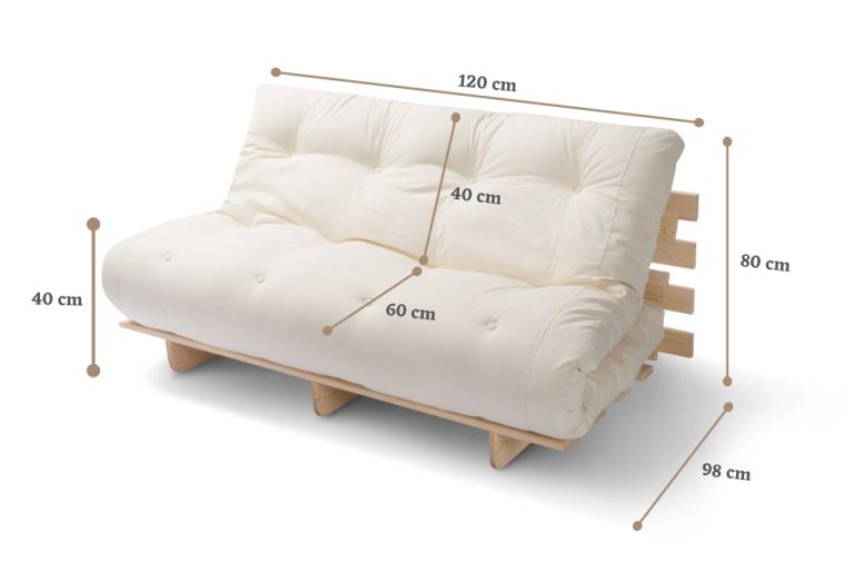 Futon sofa z funkcją spania 120x200