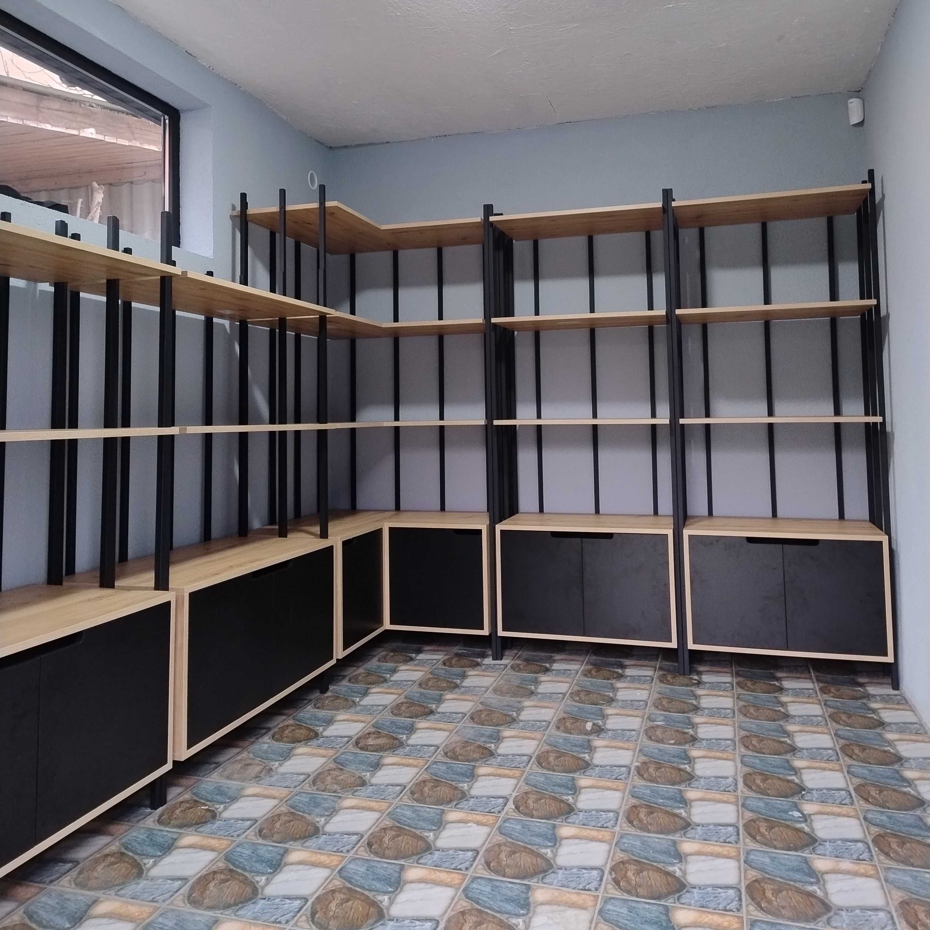 ТОПові стелажі металеві лофт в магазин, офіс, гардероб, гараж, склад.