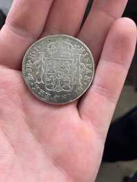 Испанская монета COLONIAL 8 реалов 1810 серебряная