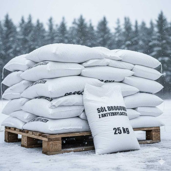 SÓL DROGOWA worki 25kg 1 TONA 40 worków PALETA Transport kurier