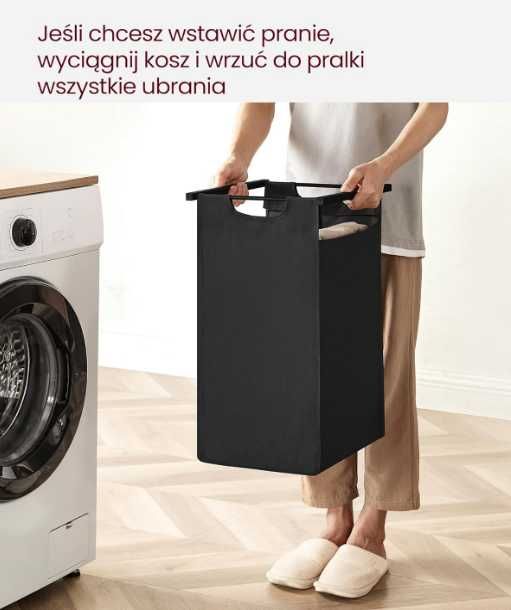 Kosz wolnostojący na pranie Vasagle 2 x 46L, 73 x 33 x 72 cm
