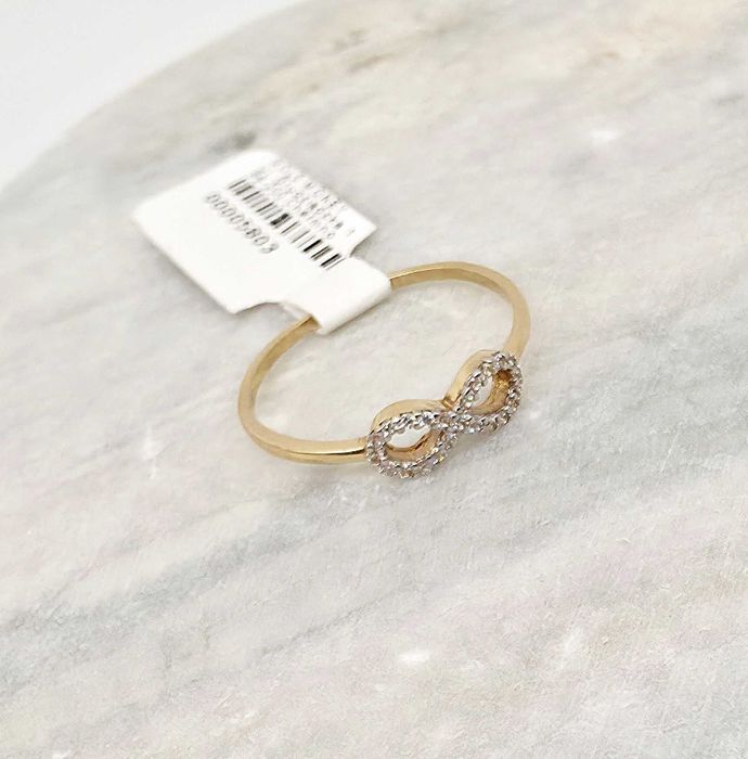 Złoty pierścionek z motywem nieskończoności 585 GOLD MONEY