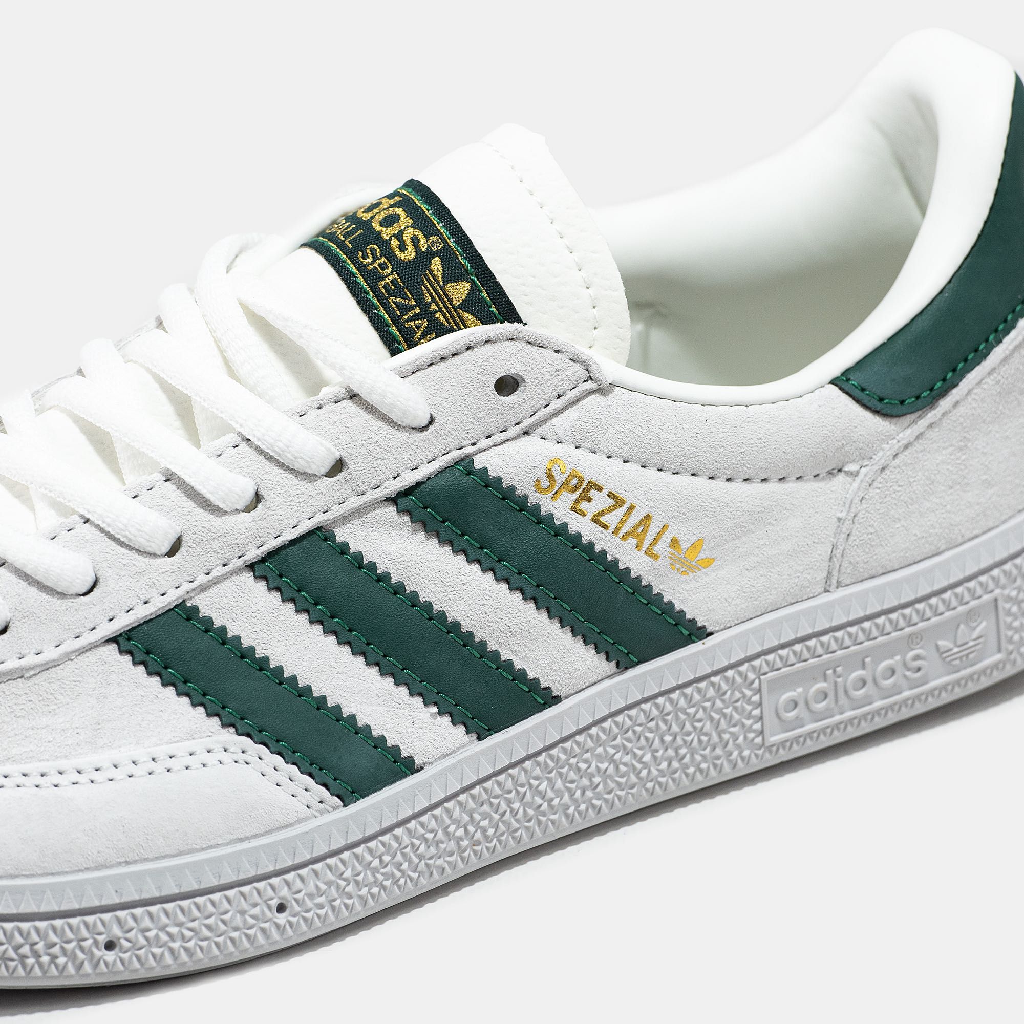 Мужские кроссовки Adidas Spezial Handball white&green. Размеры 41-45