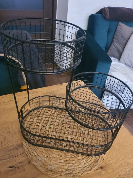 Nowy Czarny Druciany Kosz 3 Trzy Poziomowy Koszyk Na Owoce Warzywa