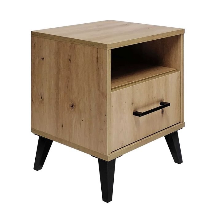 Szafka nocna z podświetlaną szufladą w różnych kolorach