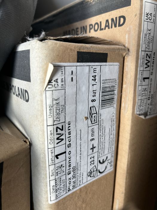 Płytki ceramiczne Pioz Bianco 30x60, 16 opakowań