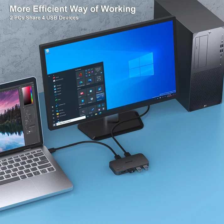 Przełącznik USB 3.0 przełącznik USB, 2 komputery, dzielone 4 porty USB