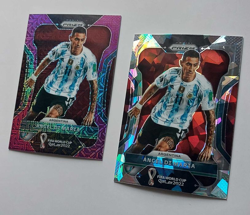 World Cup 2022 Prizm Angel Di Maria #1 Purple Mojo /49 & Cracked Ice