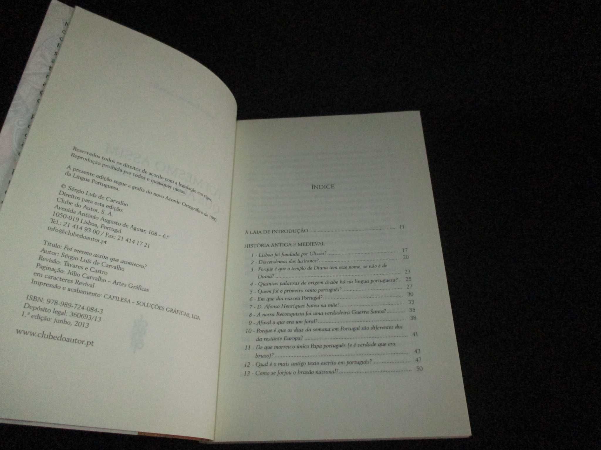 Livro Foi mesmo assim que aconteceu? Sérgio Luís de Carvalho