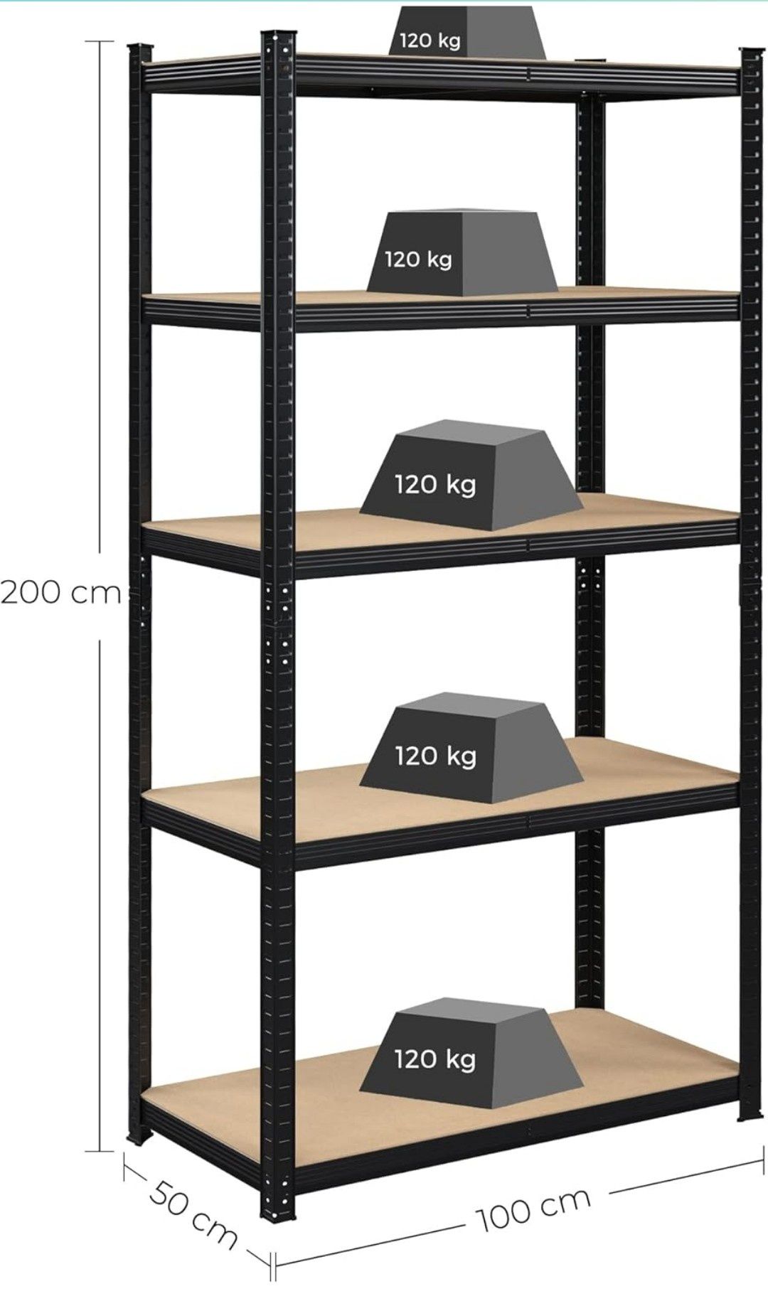 Regał metalowy wolnostojący 200cm