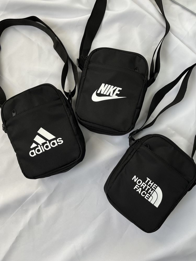 • Месенджер Nike, Adidas, TNF/Сумка через плече/Велике лого •