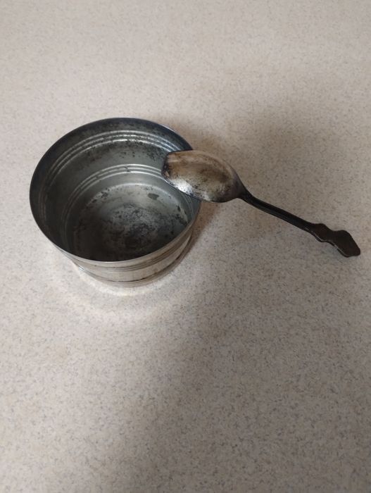 Сахарница с ложкой мельхиор.