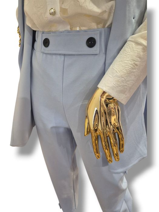 Komplet damski błękitny kamizelka i spodnie Manilla rozmiar uniwersaln