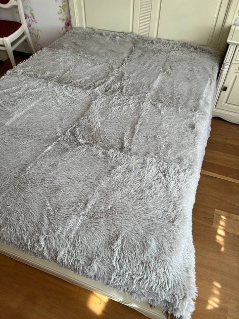 Акція! Пледи травка євро світло-сірі. Густий ворс 4 см. Розмір 220х240