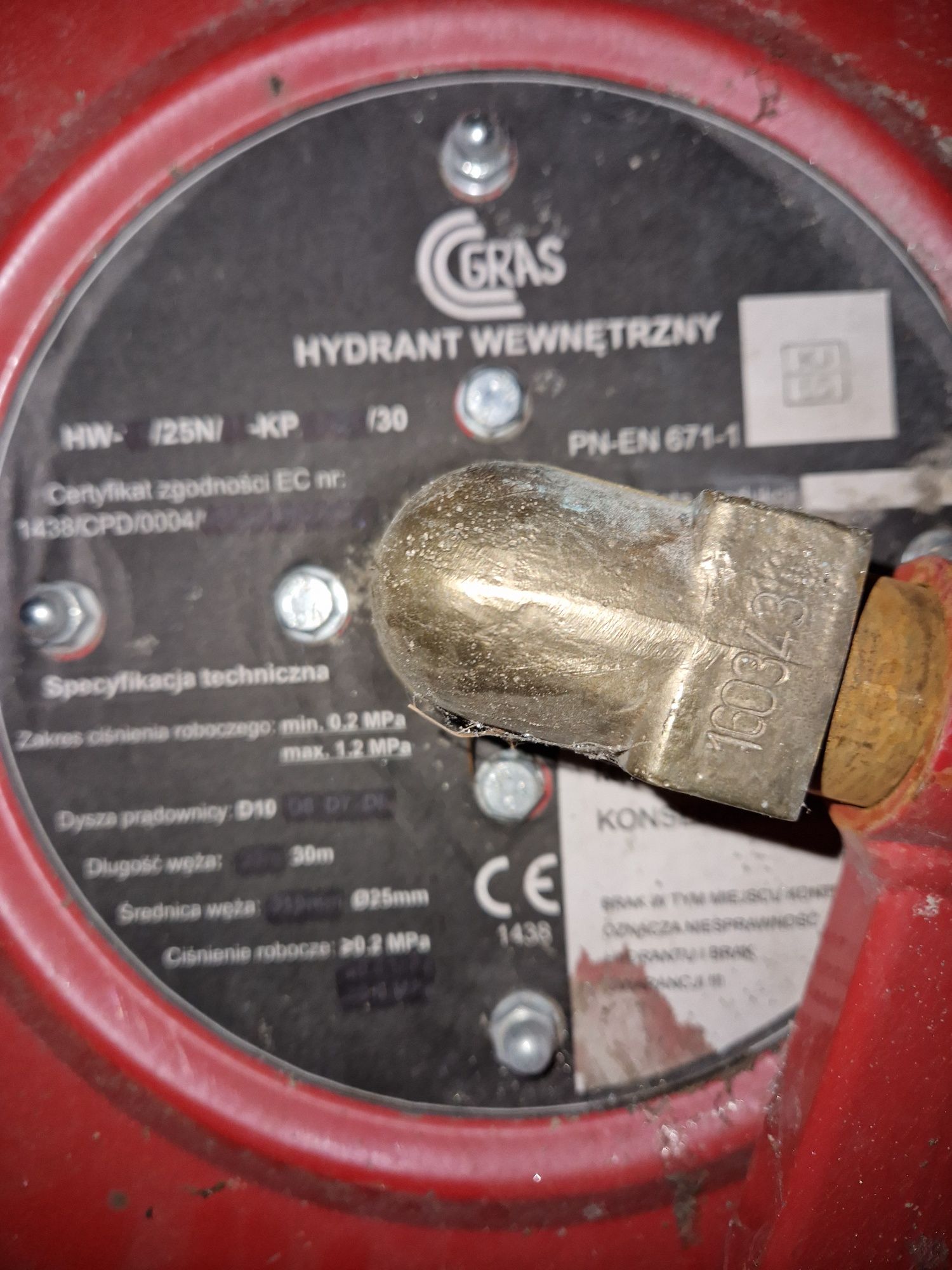 Hydrant wewnetrzny waz posiadam 1 szt.