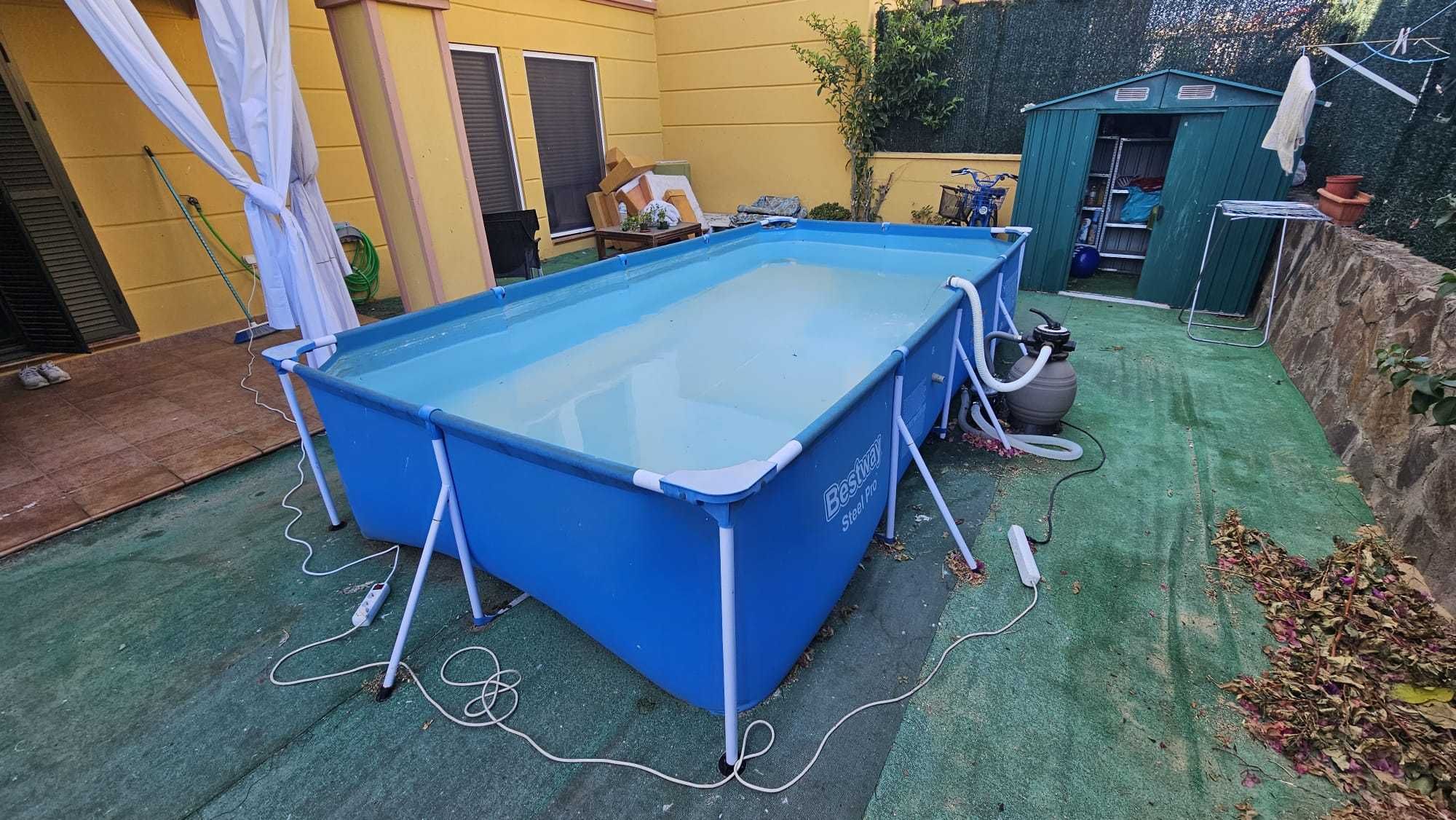 Piscina Tubular Rectangular Desmontável, tamanho: 400x211x81 BESTWAY