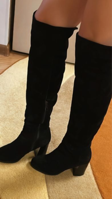 Сапоги Ботфорты Замшевые