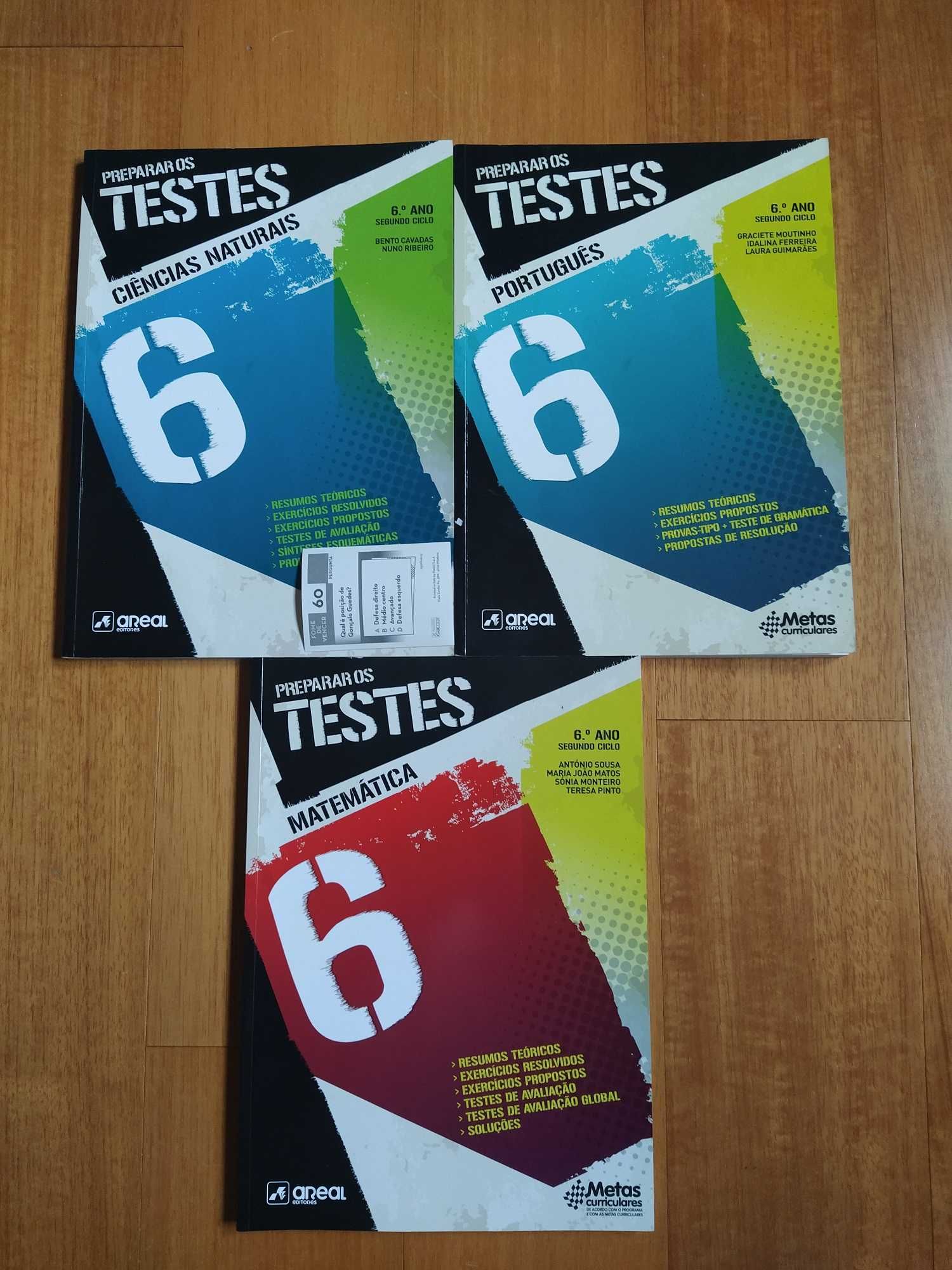 Livros apoio escolar 6º ano Preparar Testes, Areal, c/o novos